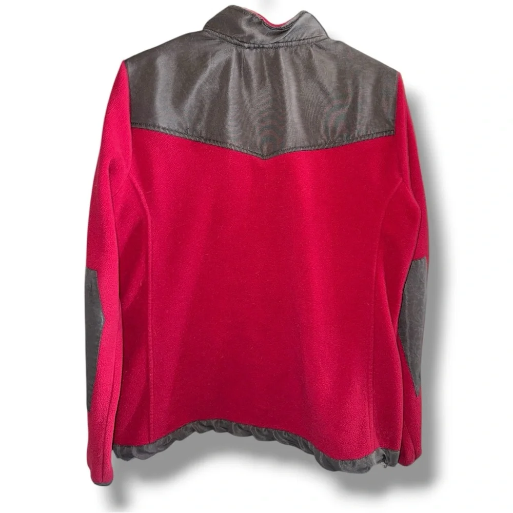 Sport Savvy Cozy Retro Red & Gray Fleece Jacket Women’s M Outdoor Gorpcore 🏔️